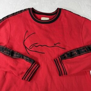 Karl Kani Red Script Hip Hop Sweatshirt Mens Crew Neck Pullover Size 5XL RARE‎